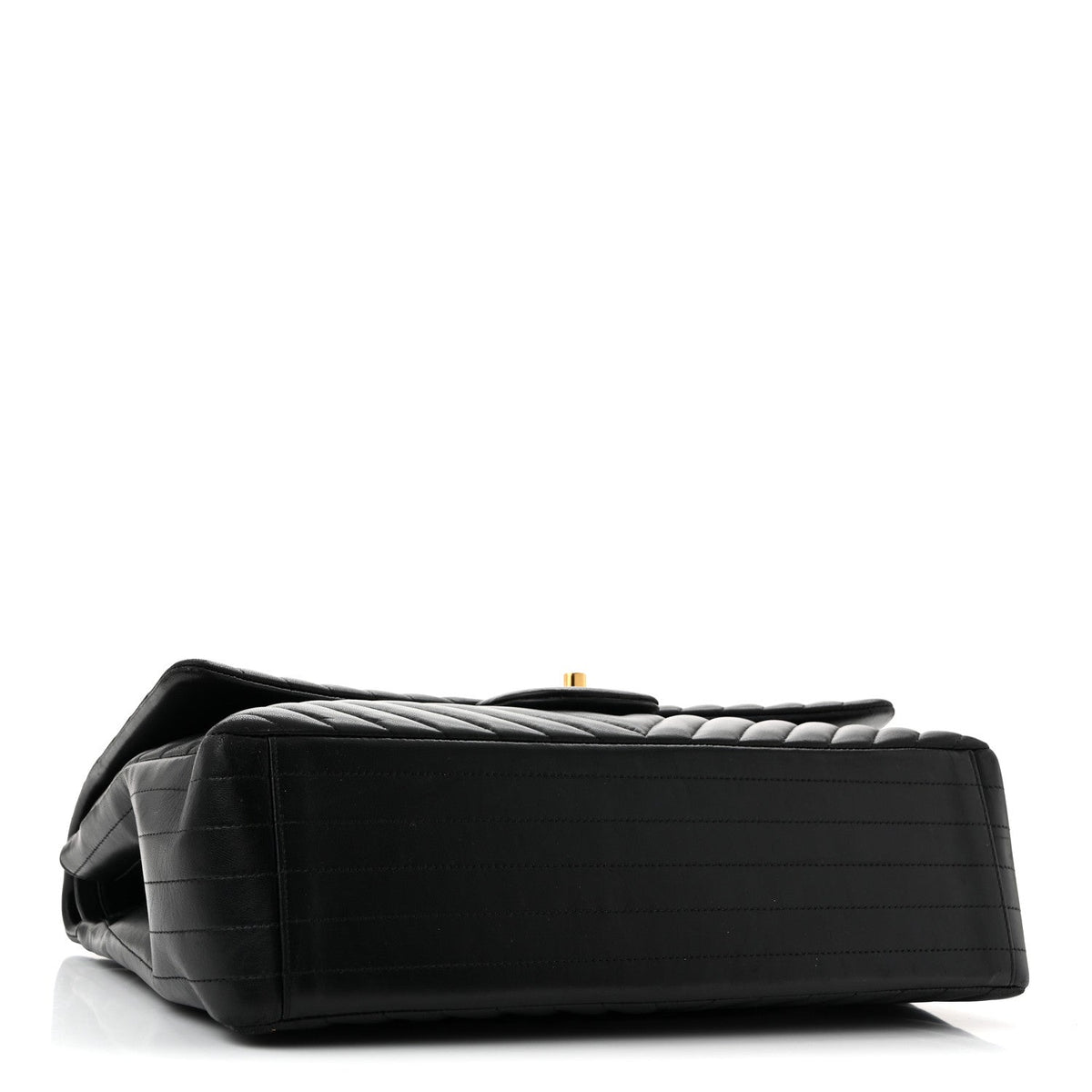 Lambskin Chevron Quilted Maxi Double Flap Black At My store