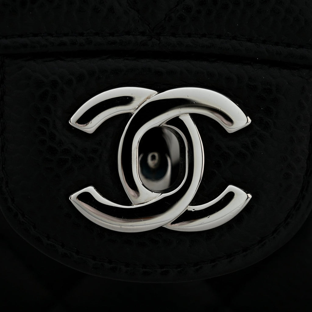 Caviar Quilted Small Double Flap Black At My store