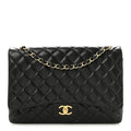 Lambskin Quilted Maxi Double Flap Black At My store