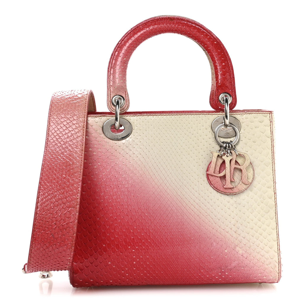 Snakeskin Ombre Medium Lady Dior Red White AT My store