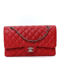 Caviar Quilted Medium Double Flap Red At My store