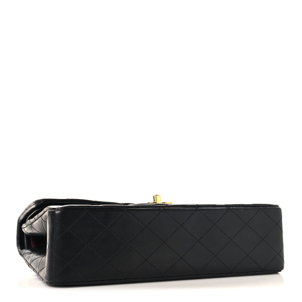 Lambskin Quilted Medium Double Flap Black At My store