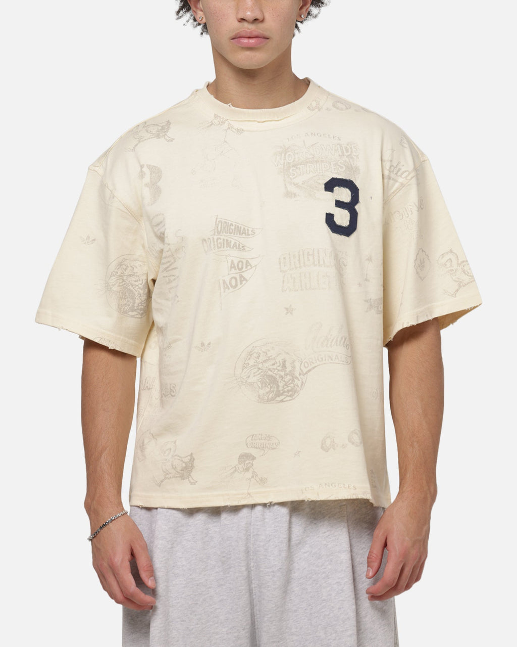 Best-Selling Adidas Vintage All Over Print T-Shirt Night Indigo