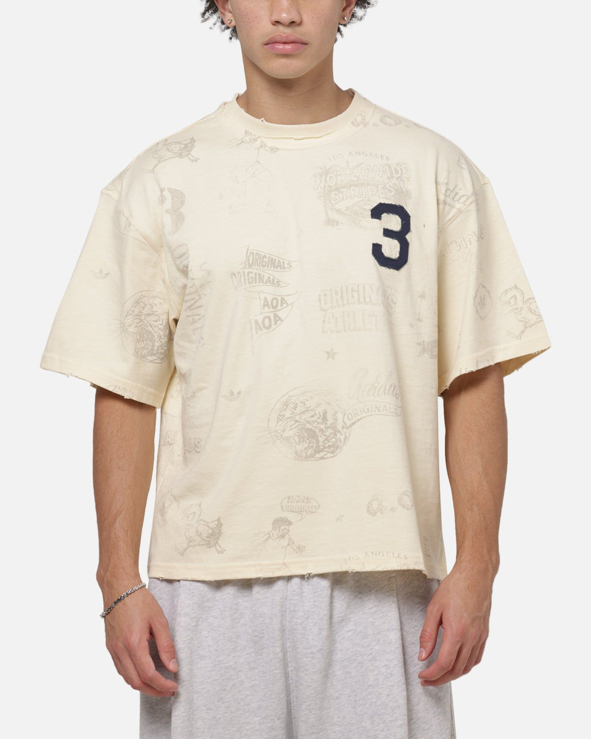 Best-Selling Adidas Vintage All Over Print T-Shirt Night Indigo