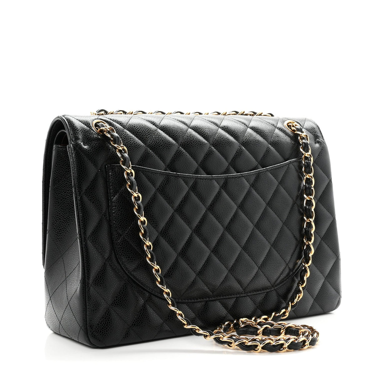 Caviar Quilted Maxi Double Flap Black At My store