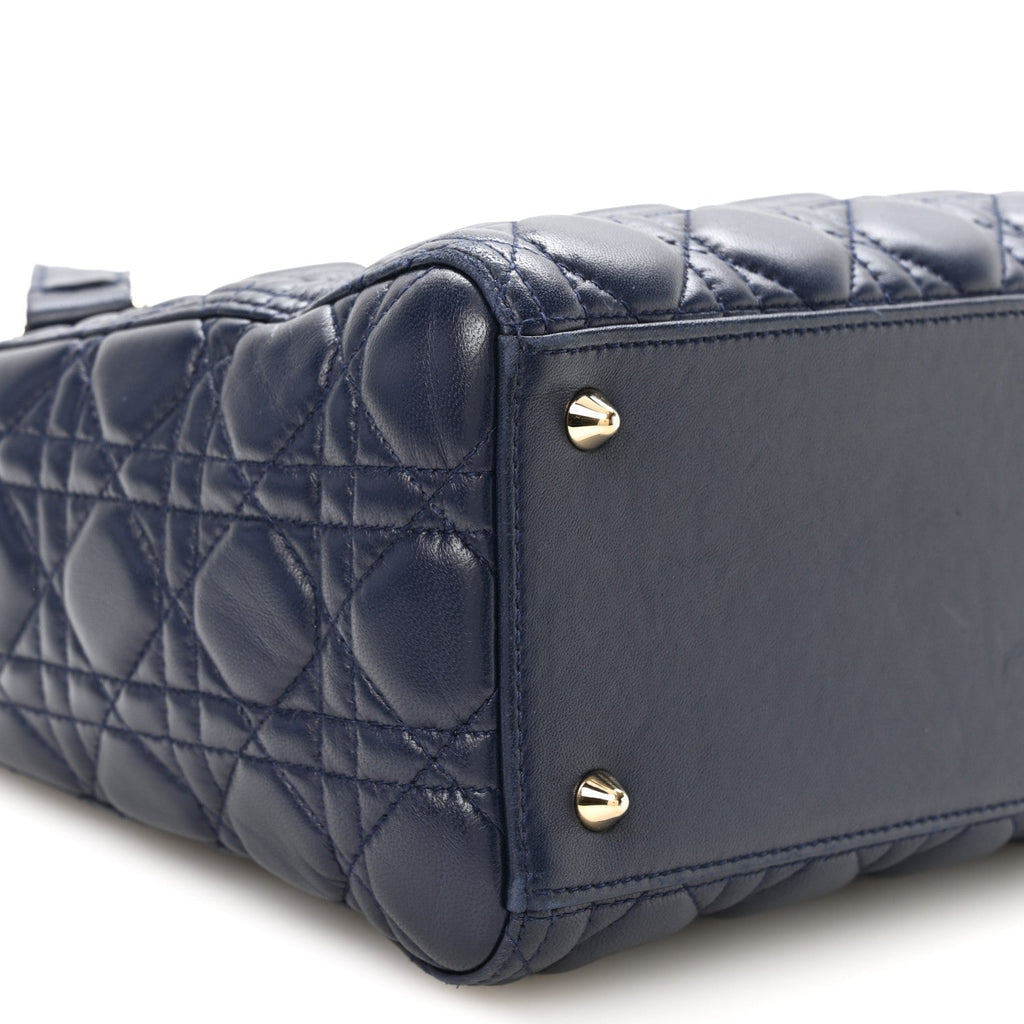 Lambskin Cannage Medium Lady Dior Navy Blue AT My store