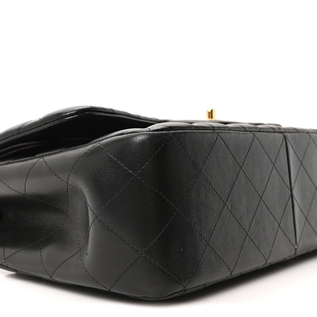 Lambskin Quilted Jumbo Double Flap Black At My store