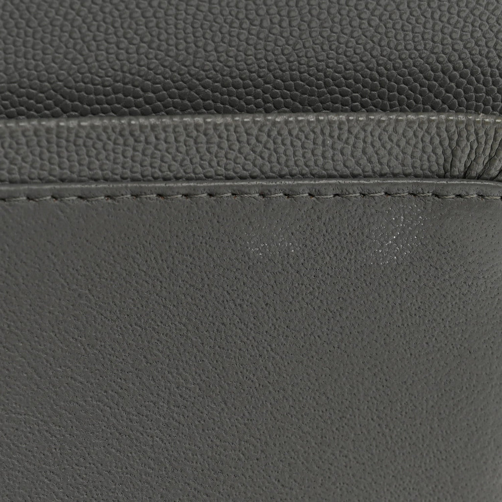Caviar Quilted Jumbo Double Flap Grey At My store