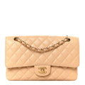 Caviar Quilted Medium Double Flap Beige At My store
