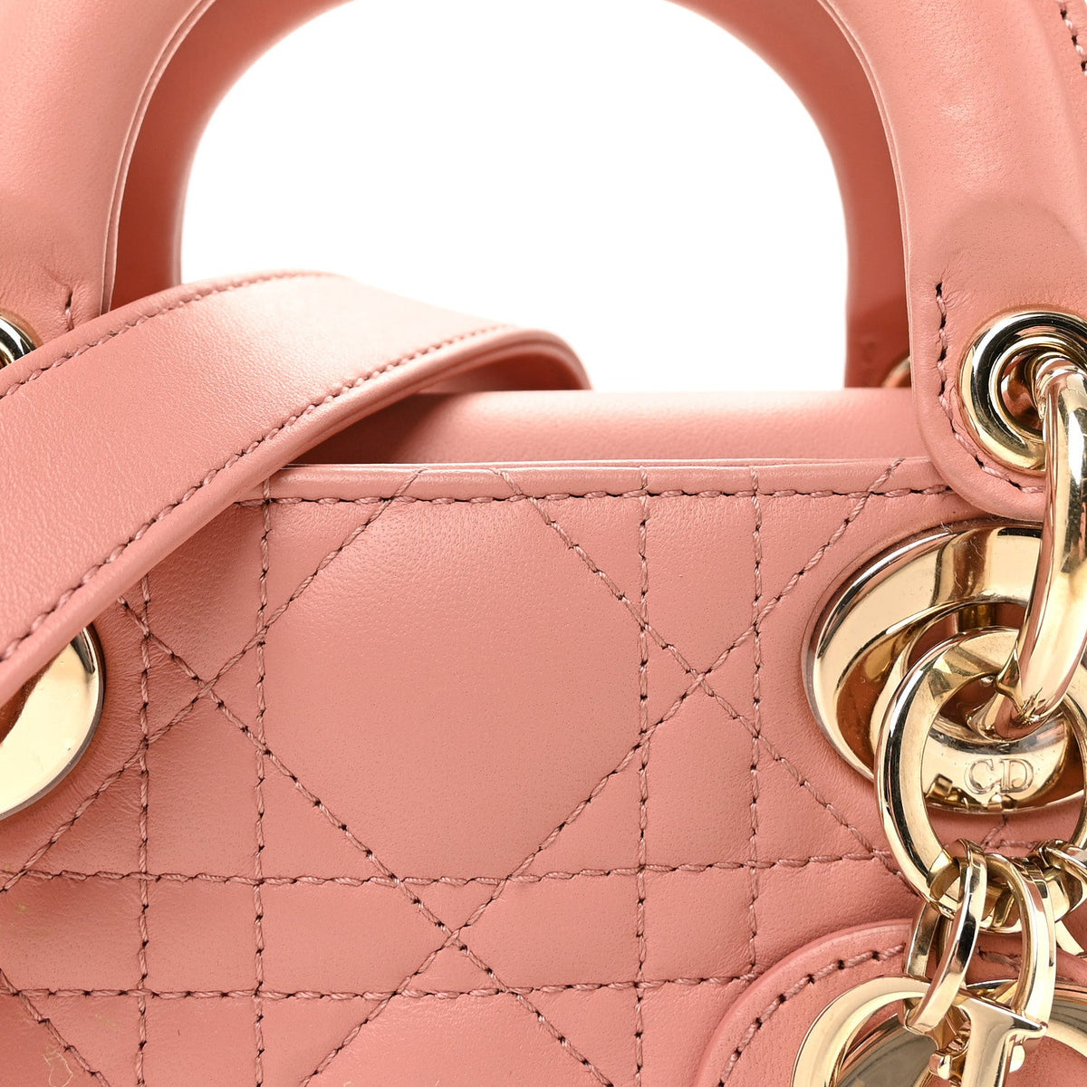 Lambskin Cannage Small Lady D-Joy Light Pink AT My store