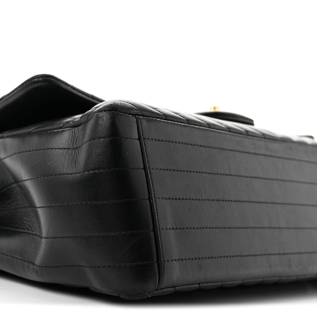 Lambskin Chevron Quilted Maxi Double Flap Black At My store