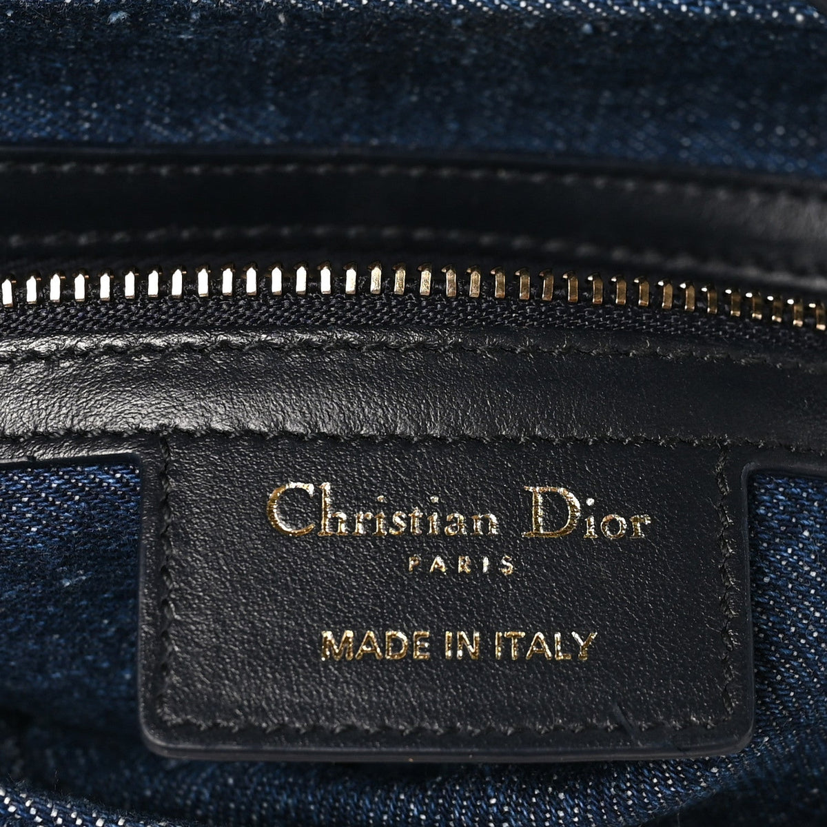 Denim Oblique Jacquard Saddle Bag With Strap Blue AT My store