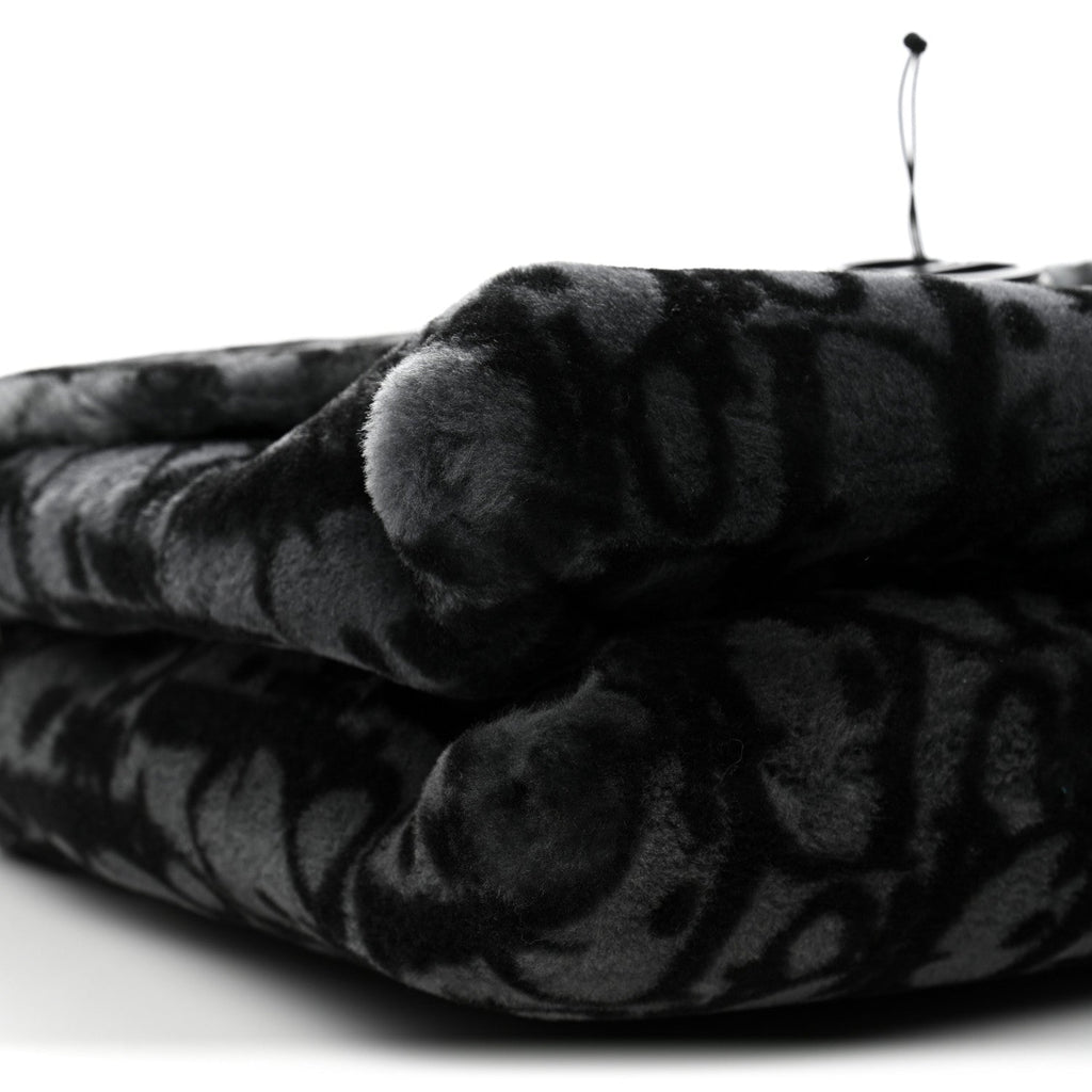 Oblique Mink Fur Saddle Soft Bag Dark Grey AT My store