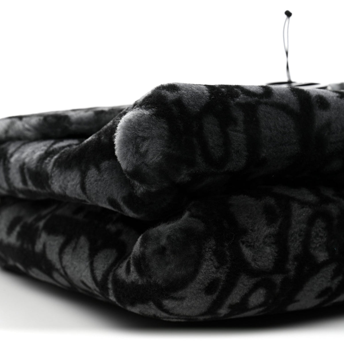 Oblique Mink Fur Saddle Soft Bag Dark Grey AT My store