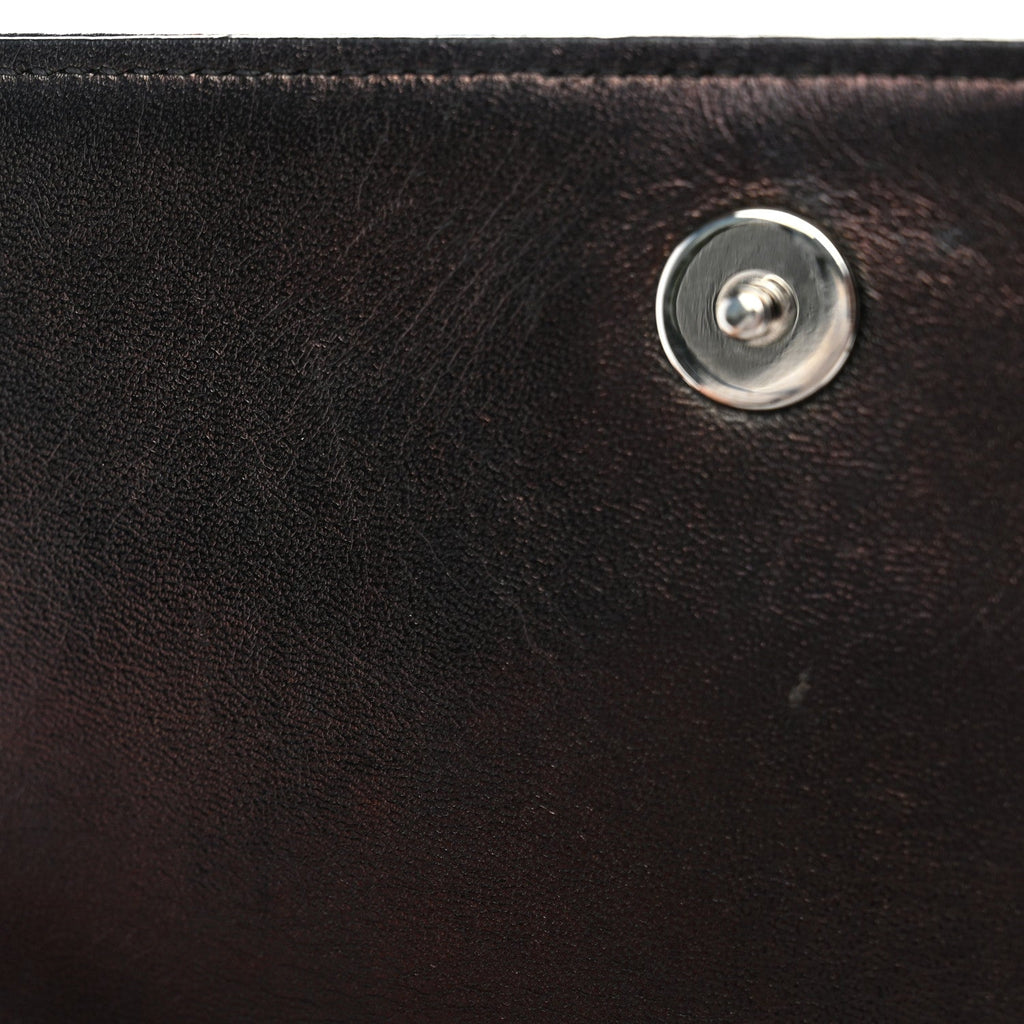 Grained Calfskin Diorama Wallet on Chain Pouch Black AT My store