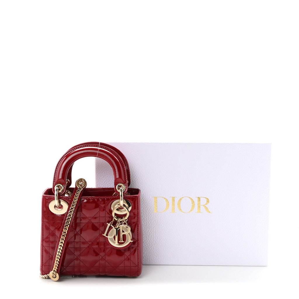 Patent Cannage Mini Lady Dior Red AT My store