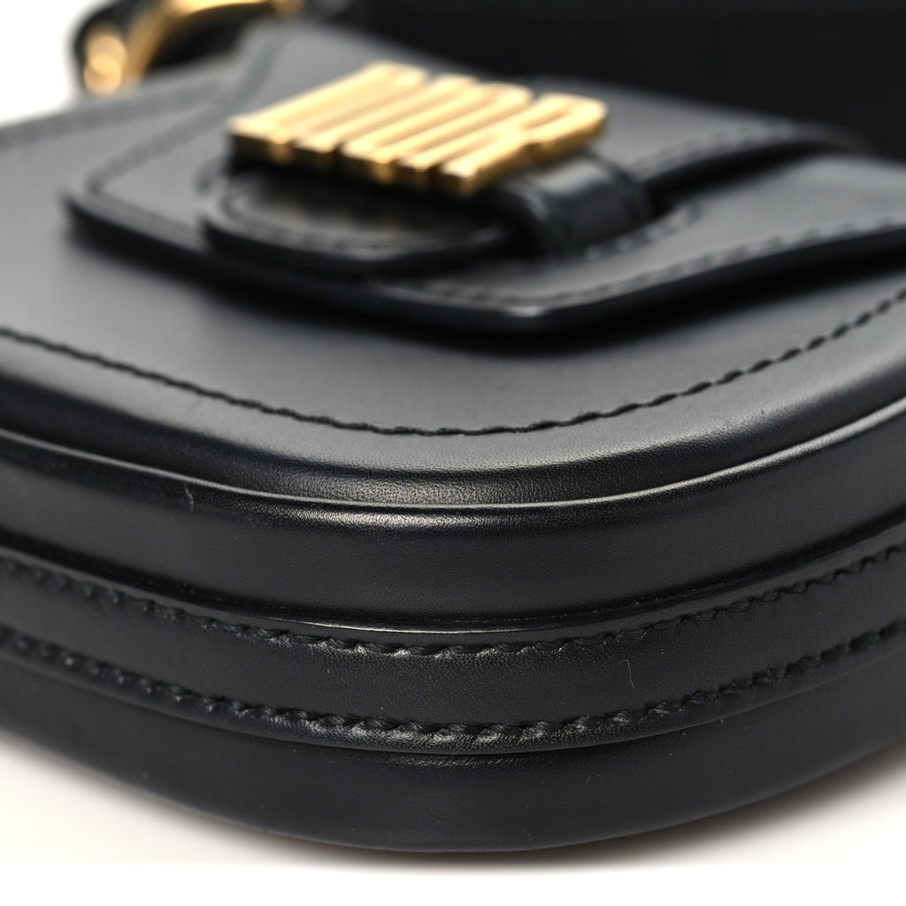Calfskin Mini D Fence Saddle Bag Black AT My store
