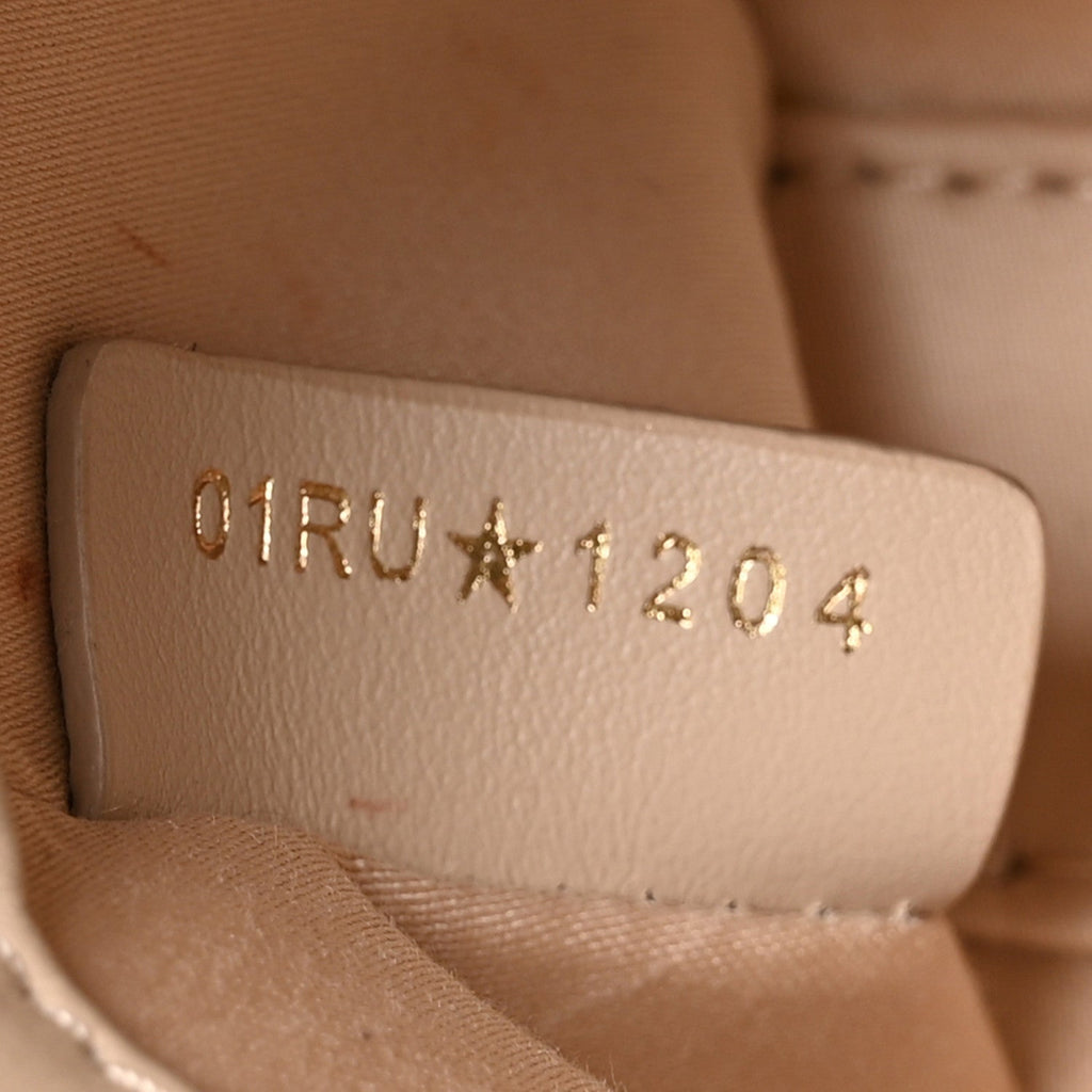 Lambskin Cannage Beaded Embroidered Micro Lady D-Joy Beige AT My store