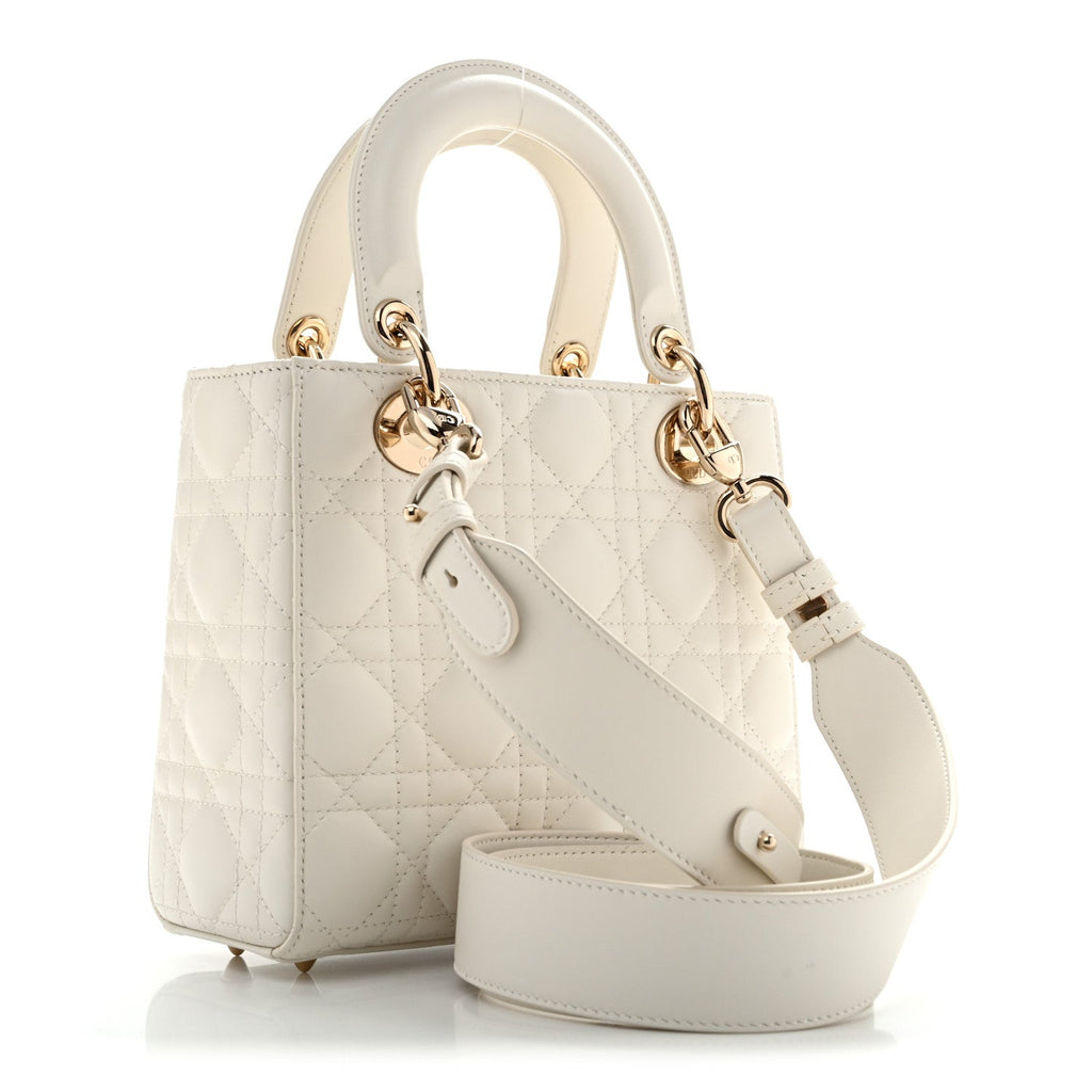 Lambskin Cannage Small My ABCDior Lady Dior White AT My store