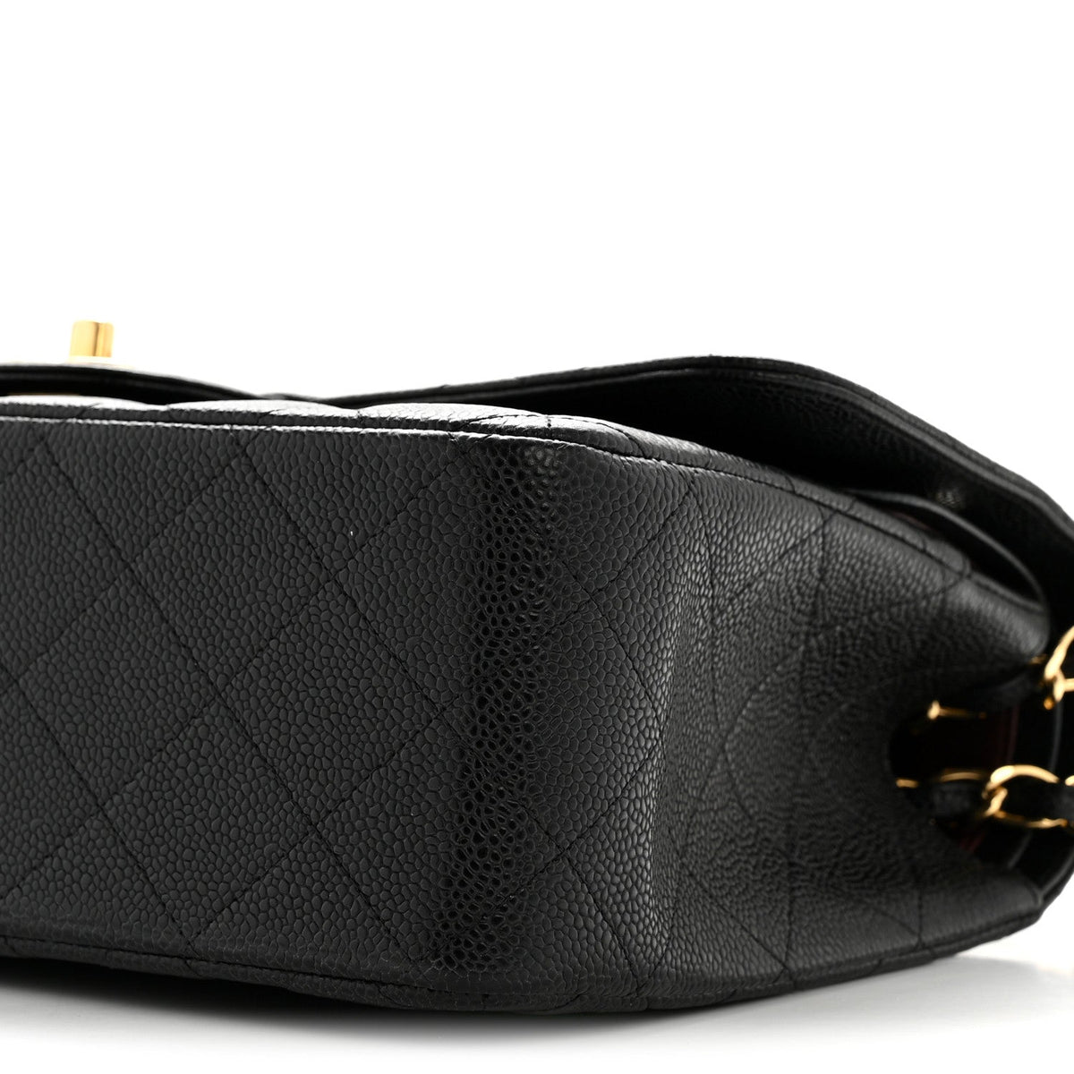 Caviar Quilted Jumbo Double Flap Black At My store