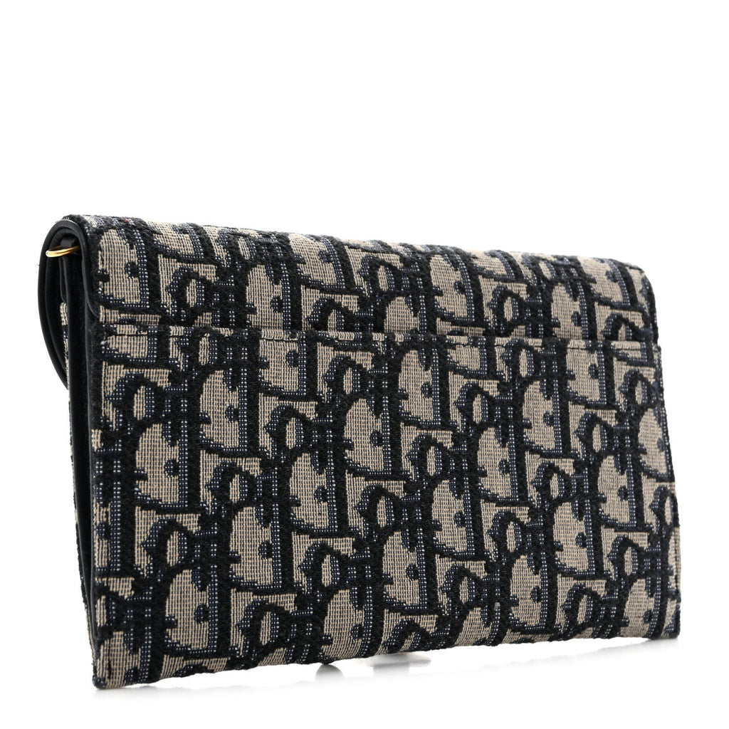 Oblique Saddle Chain Long Wallet Blue AT My store