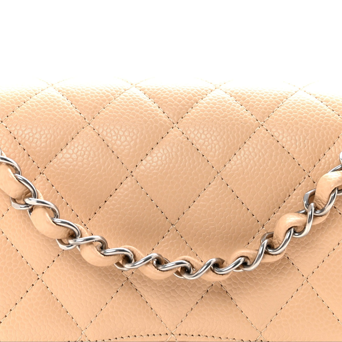 Caviar Quilted Medium Double Flap Beige At My store