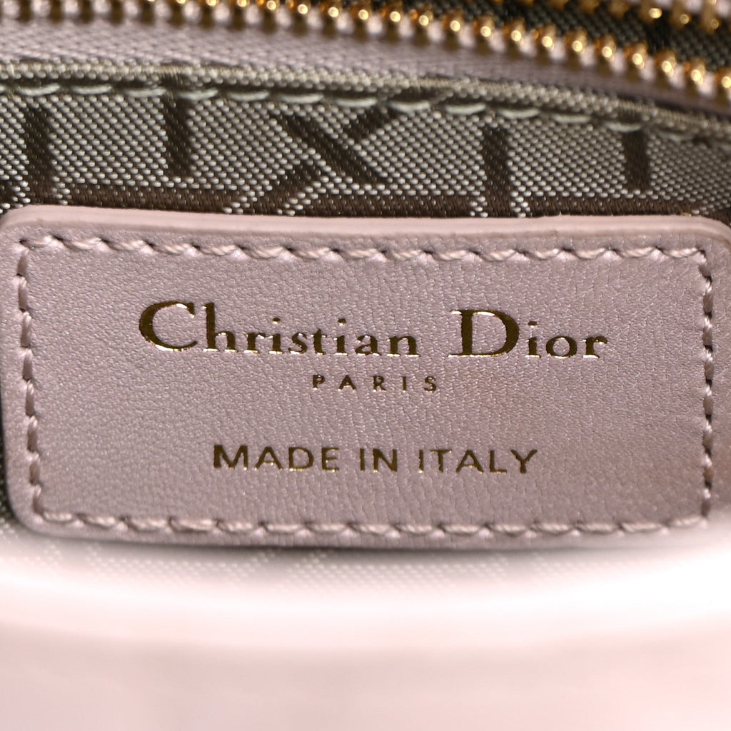 Metallic Lambskin Cannage Mini Lady Dior Lotus AT My store