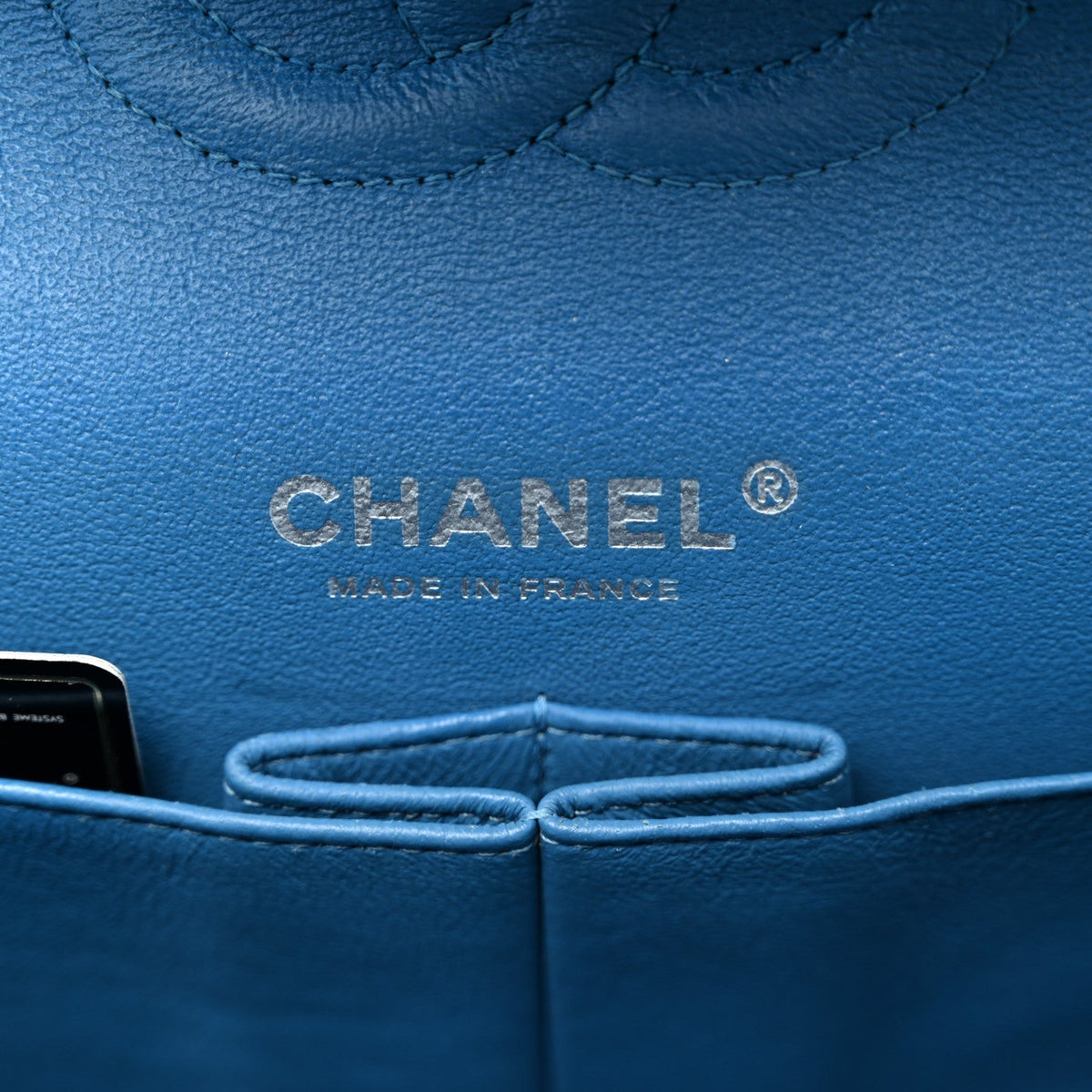 Iridescent Caviar Quilted Medium Double Flap Blue At My store