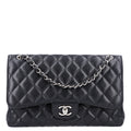 Caviar Quilted Jumbo Double Flap Black At My store