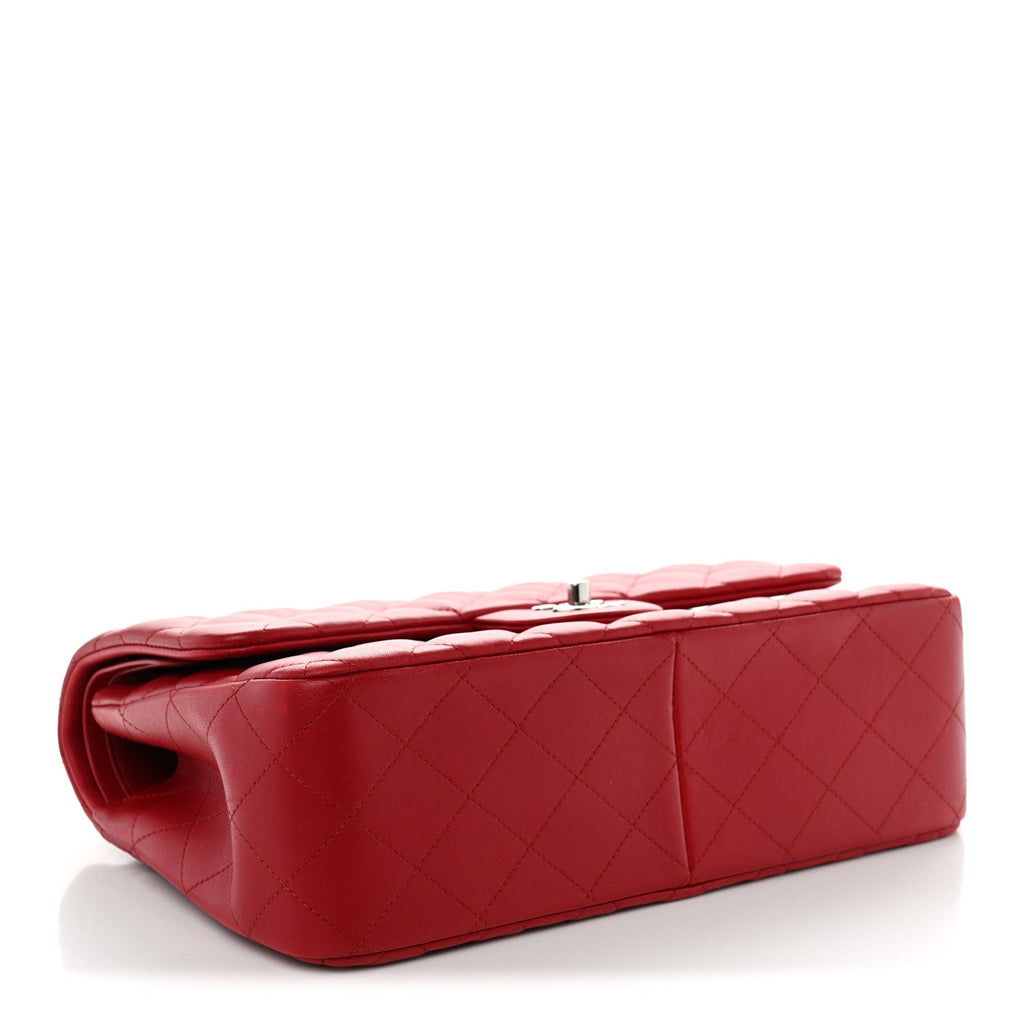 Lambskin Quilted Jumbo Double Flap Red At My store