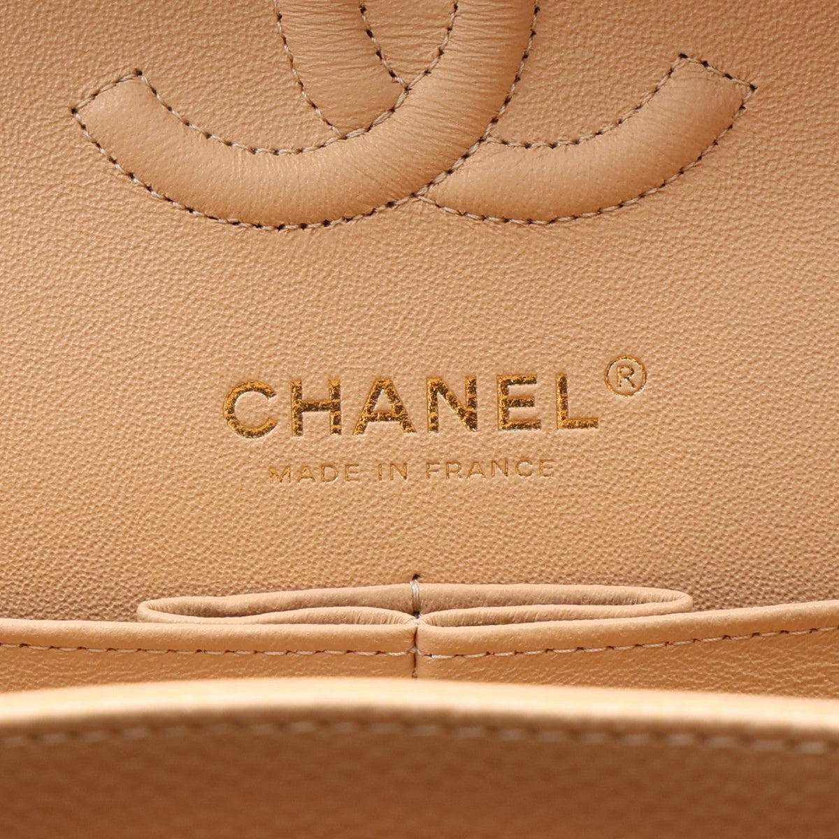Caviar Quilted Small Double Flap Beige At My store