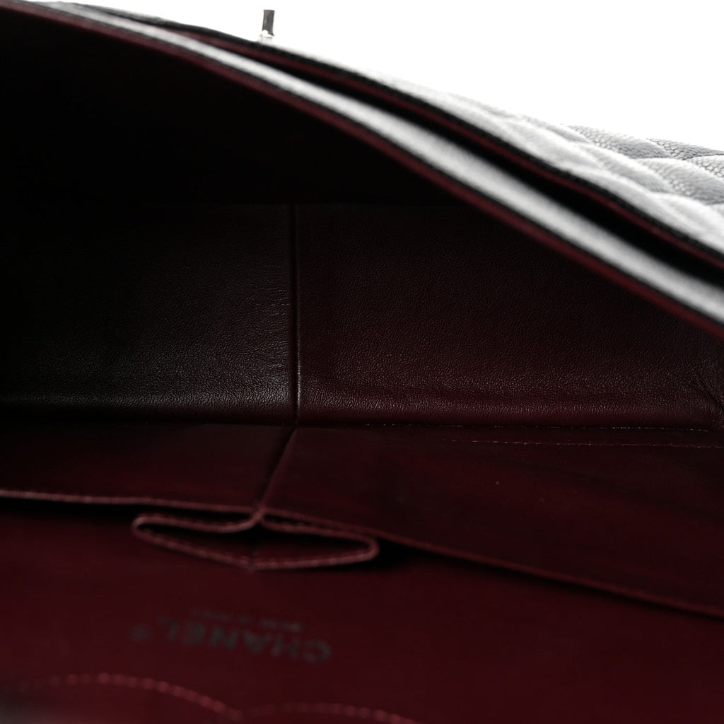 Caviar Quilted Jumbo Double Flap Black At My store