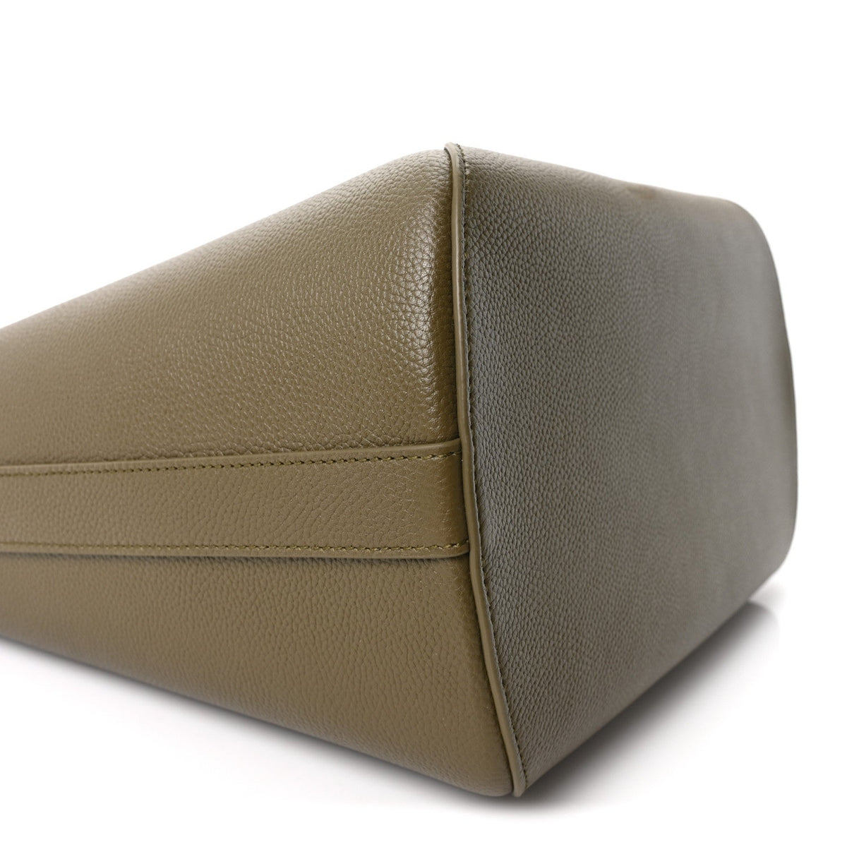 Grained Calfskin Medium Medaillon Bucket Bag Khaki AT My store