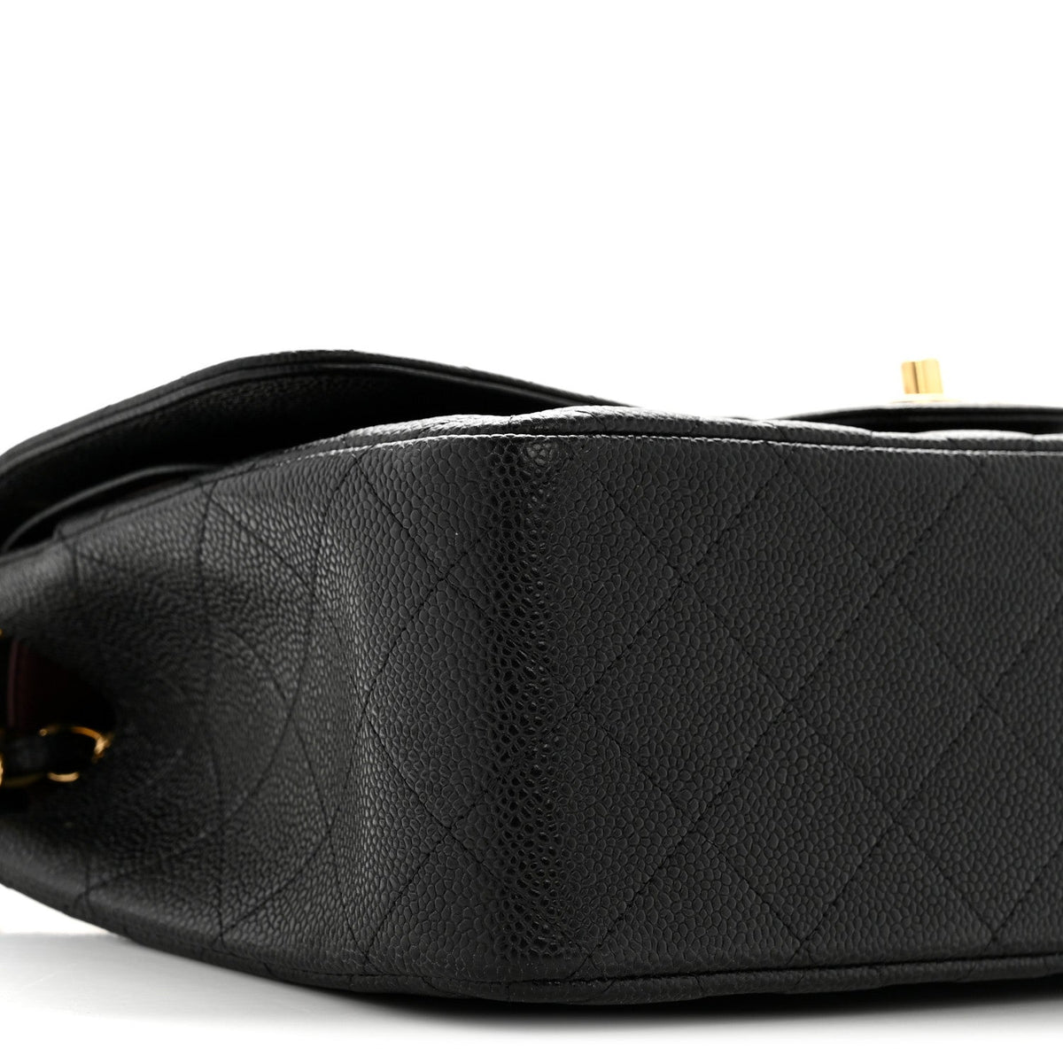 Caviar Quilted Jumbo Double Flap Black At My store