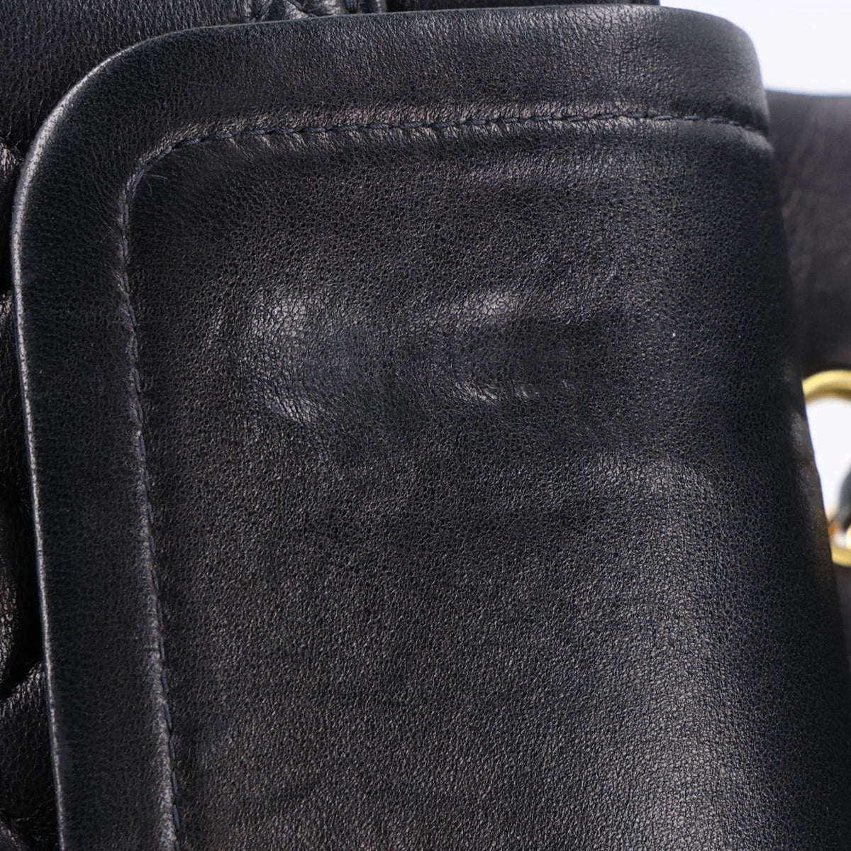 Lambskin Quilted Medium Double Flap Black At My store