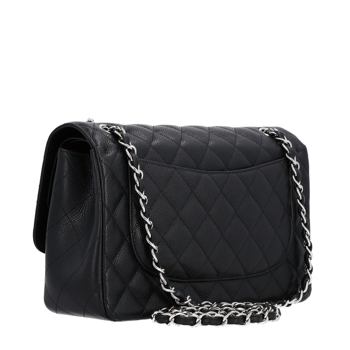 Caviar Quilted Jumbo Double Flap Black At My store