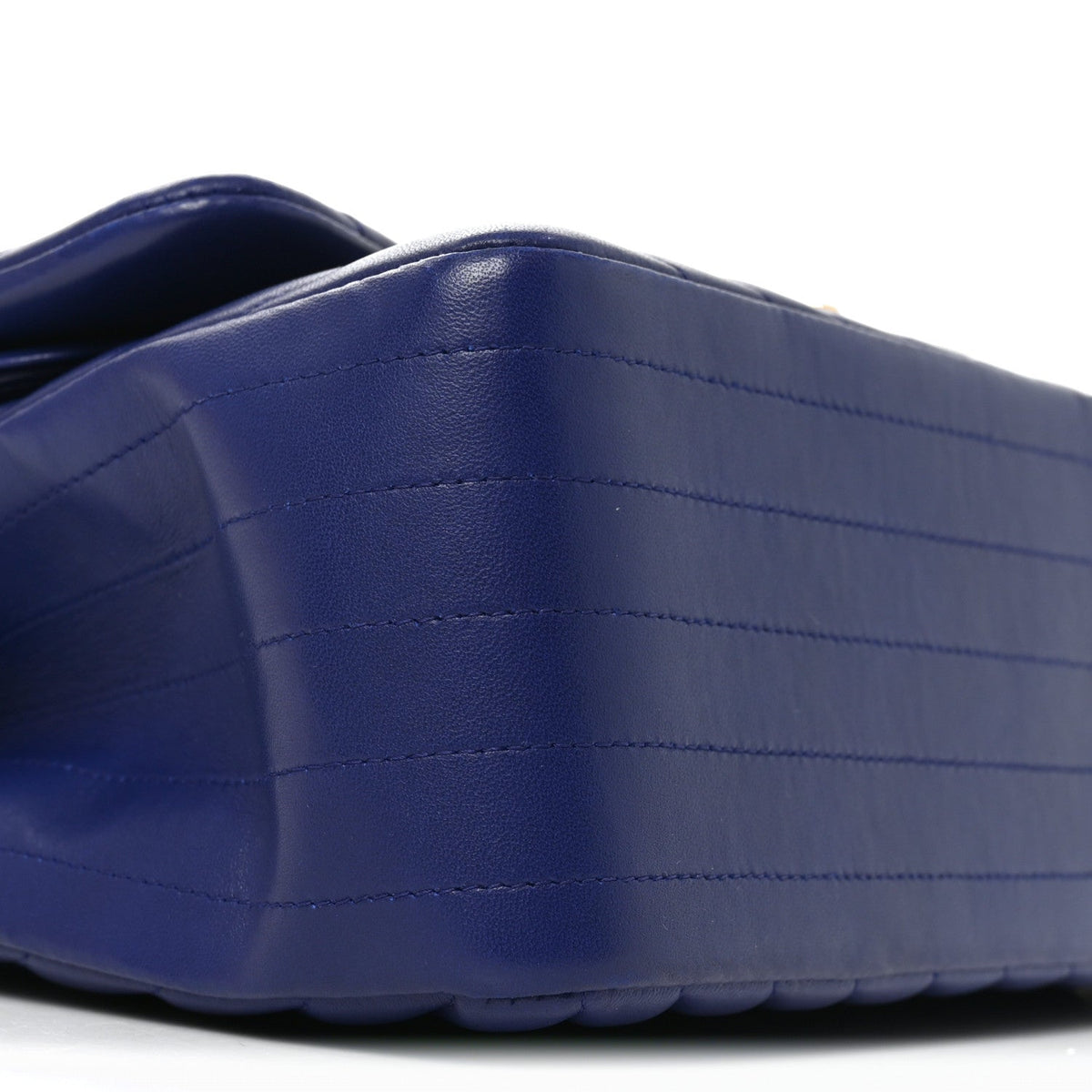 Lambskin Chevron Quilted Jumbo Double Flap Navy Blue At My store