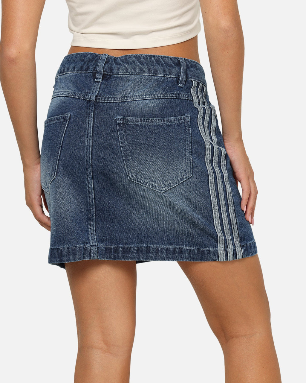 Best-Selling Adidas Women's Denim Mini Skirt Indigo Denim