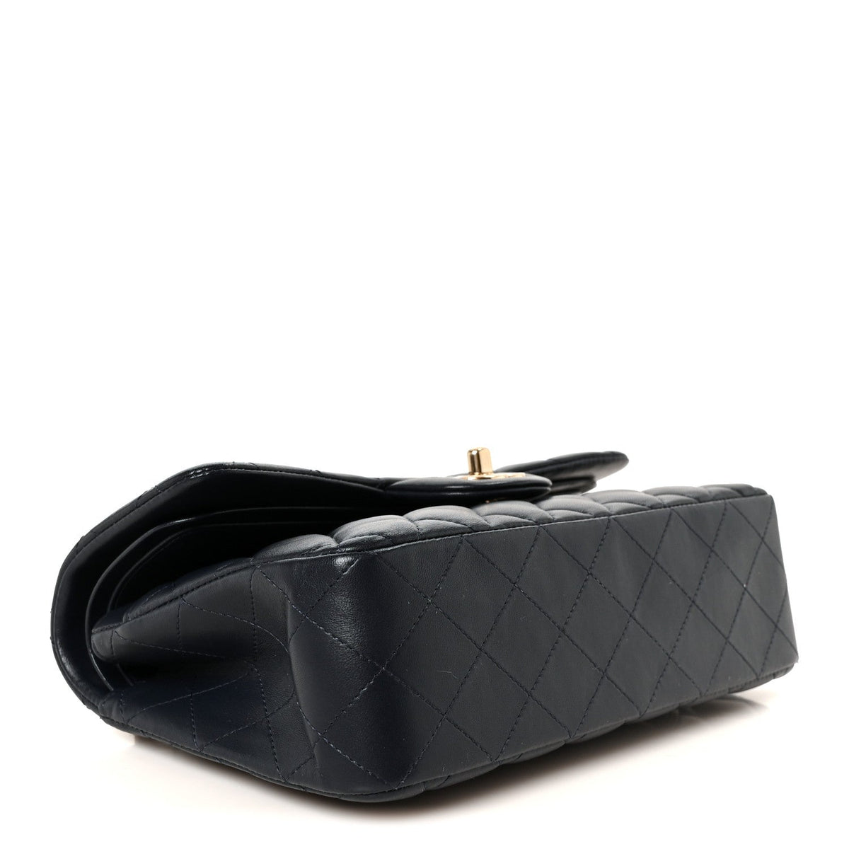 Lambskin Quilted Small Double Flap Navy At My store