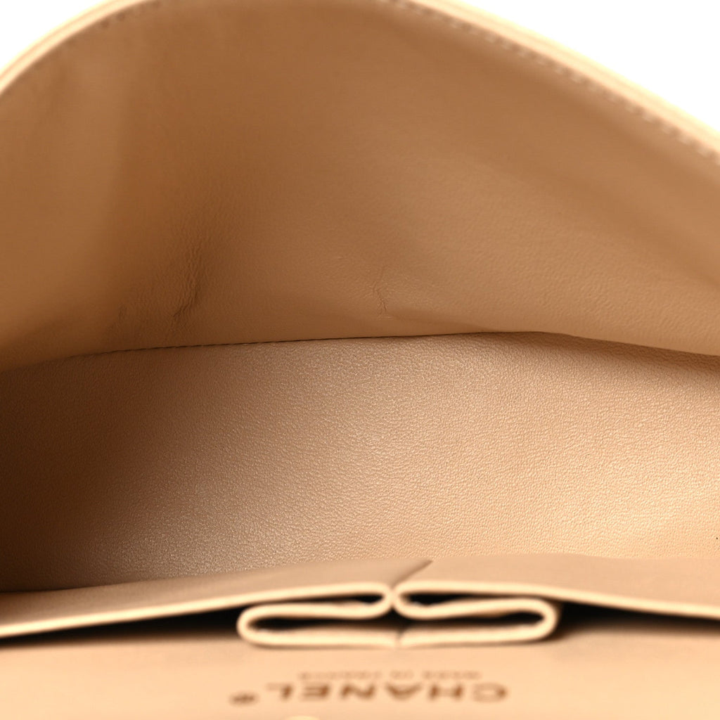 Caviar Quilted Medium Double Flap Beige At My store