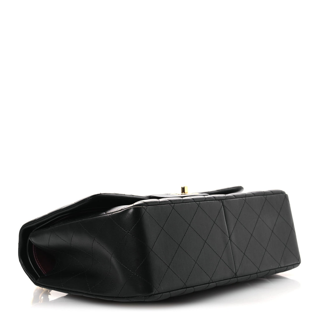 Lambskin Quilted Jumbo Double Flap Black At My store
