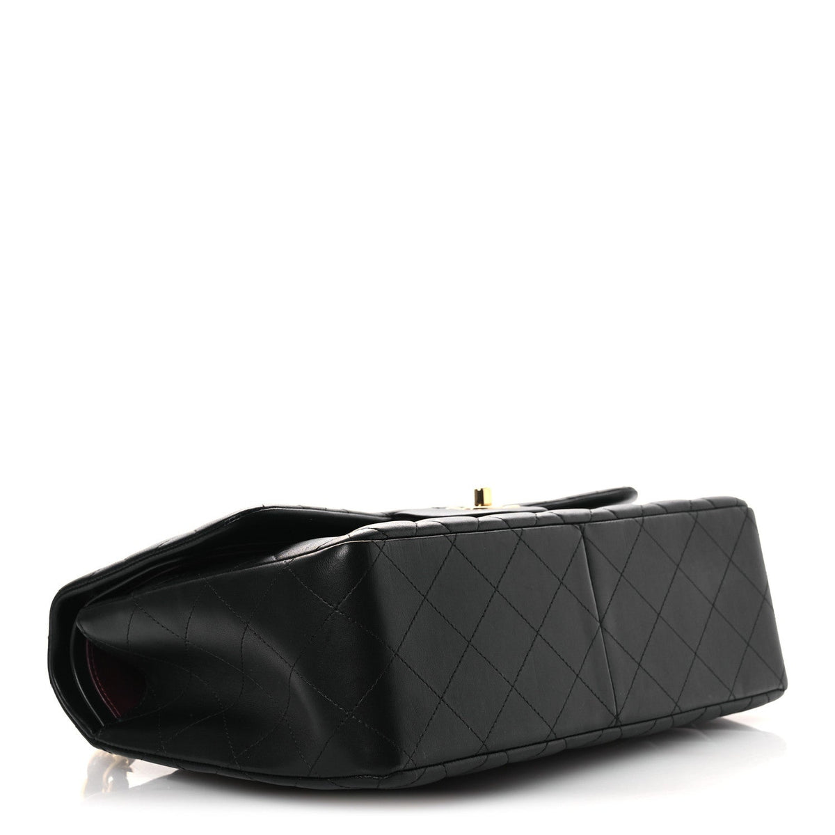 Lambskin Quilted Jumbo Double Flap Black At My store