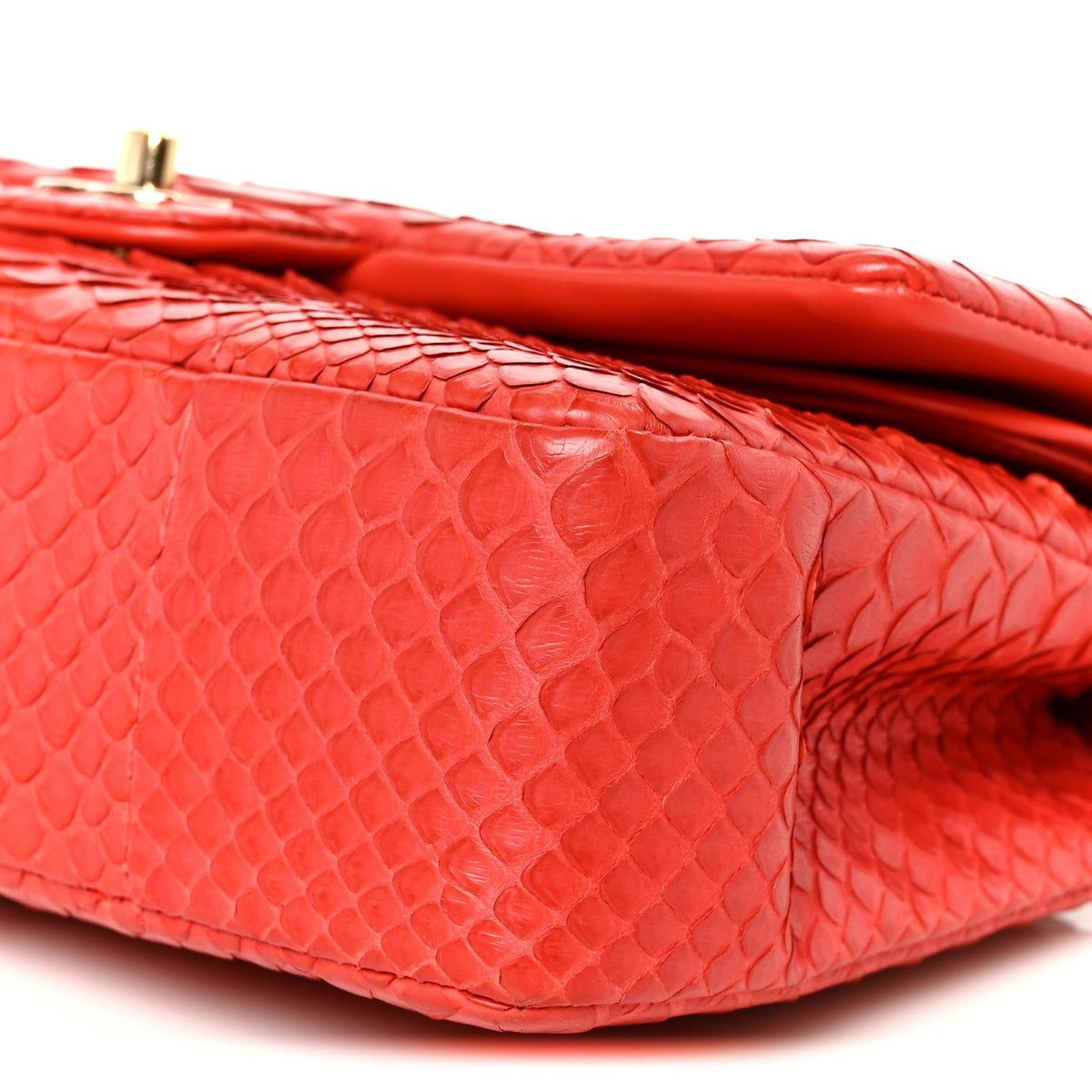 Snakeskin Medium Double Flap Red At My store