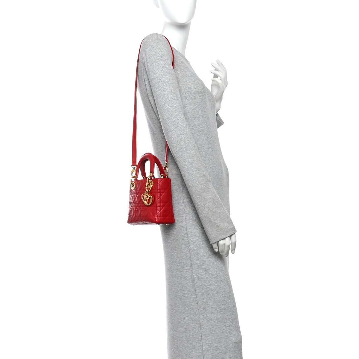 Lambskin Cannage Mini Lady Dior Red AT My store
