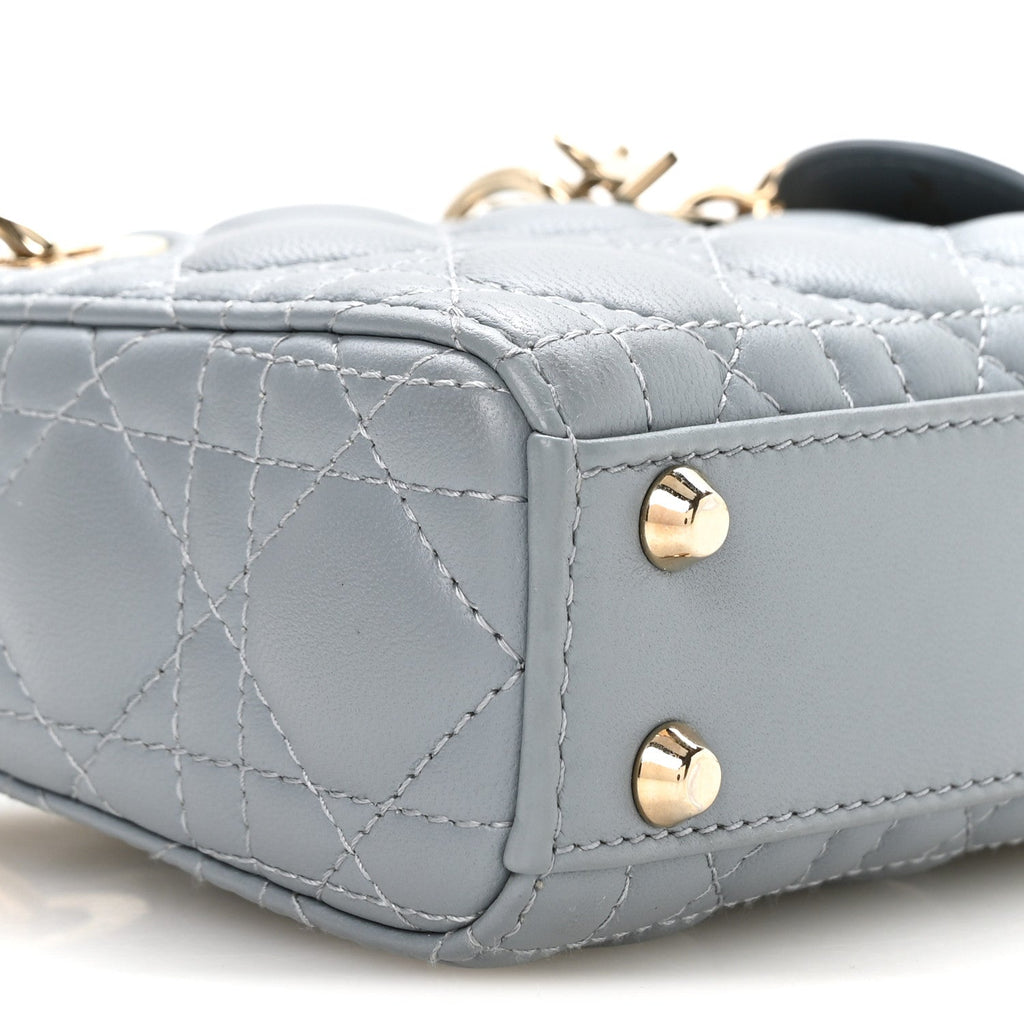Lambskin Cannage Micro Lady Dior Cloud Blue AT My store