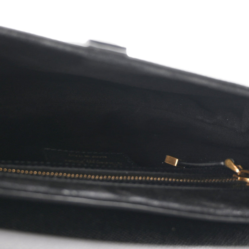Grained Calfskin Saddle Bag With Strap Black AT My store