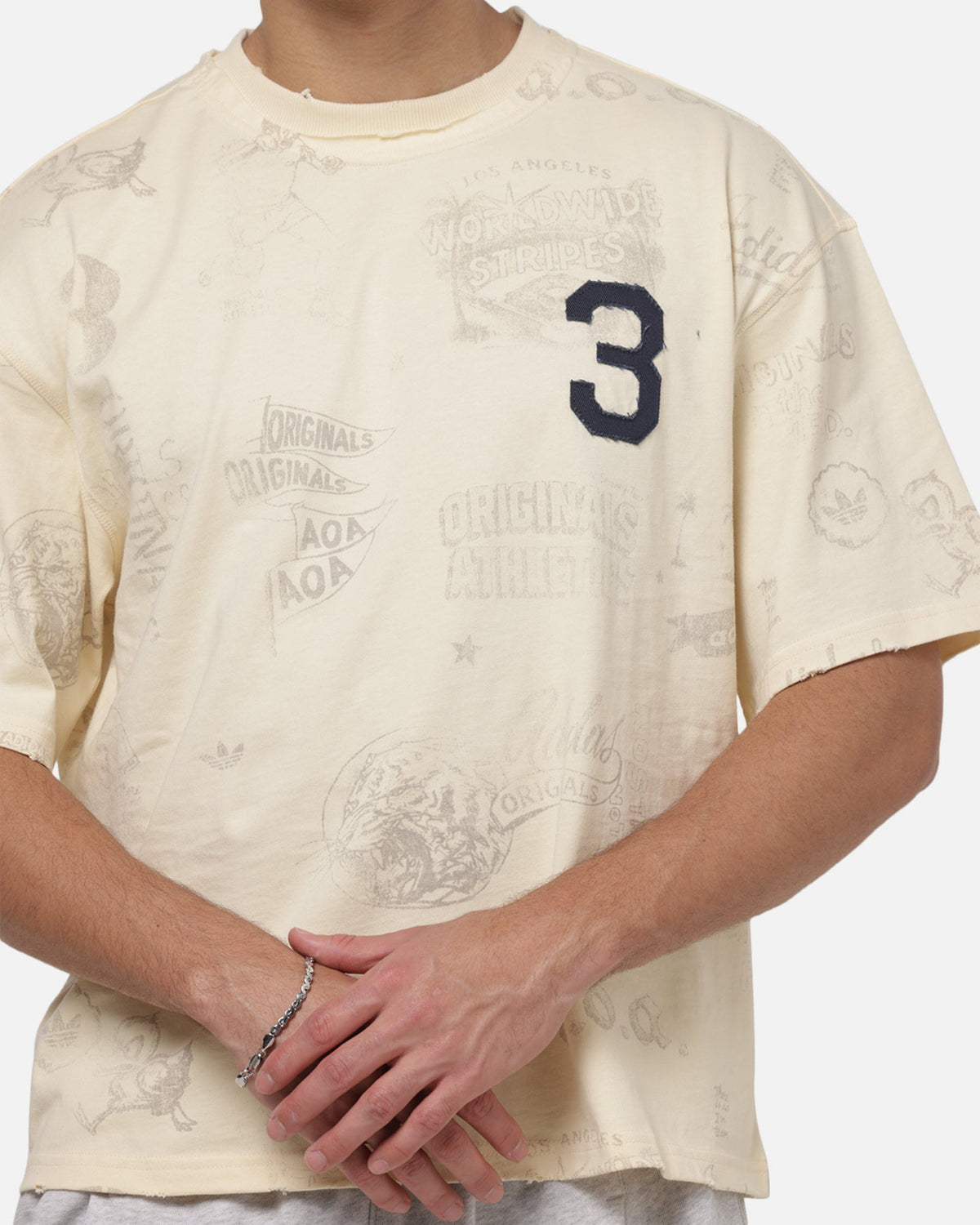 Best-Selling Adidas Vintage All Over Print T-Shirt Night Indigo