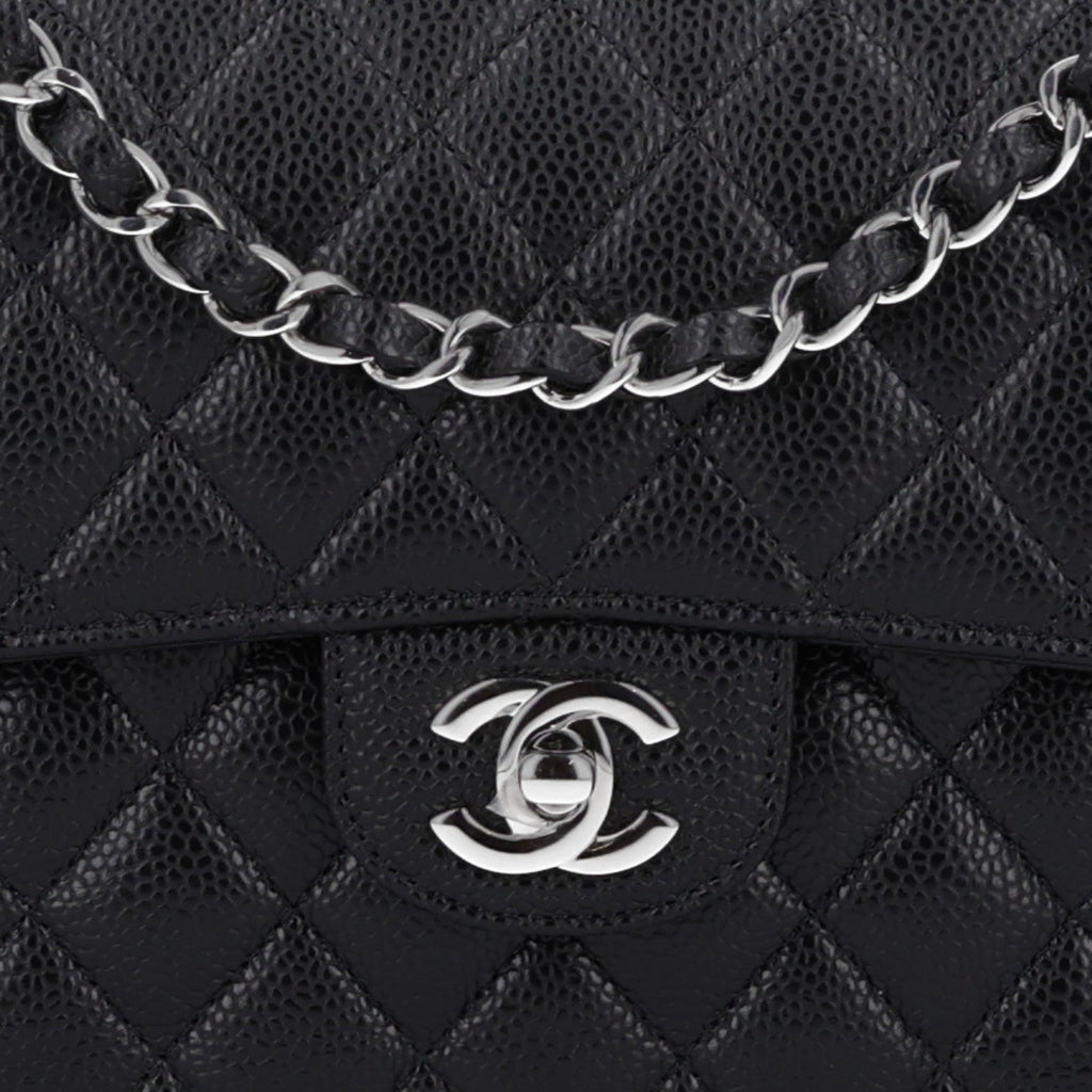 Caviar Quilted Small Double Flap Black At My store