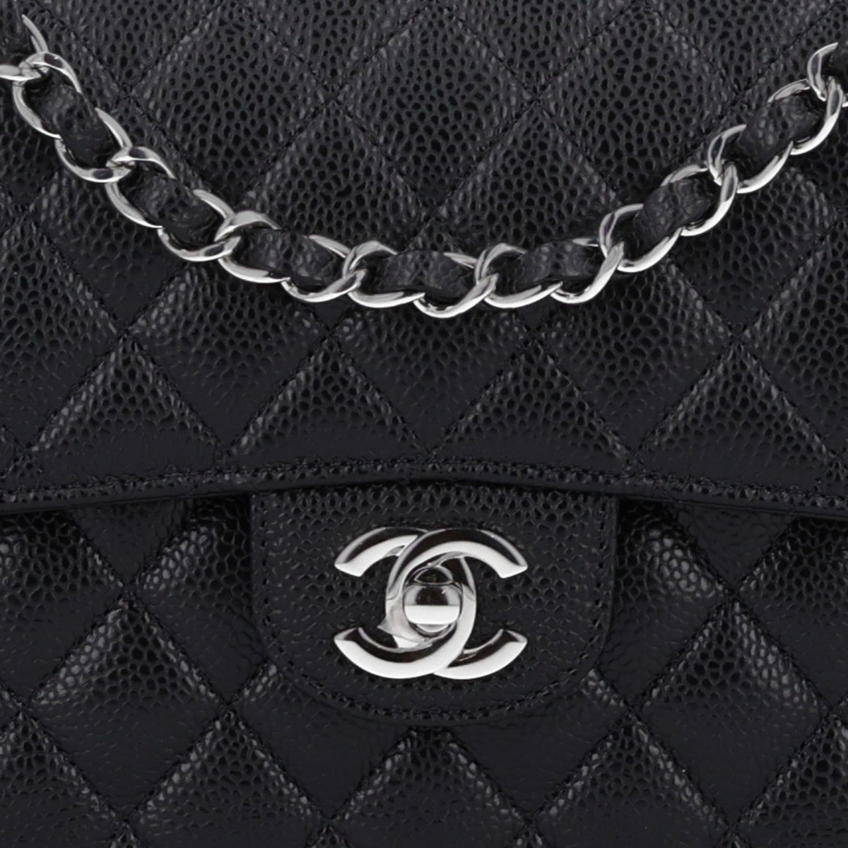 Caviar Quilted Small Double Flap Black At My store