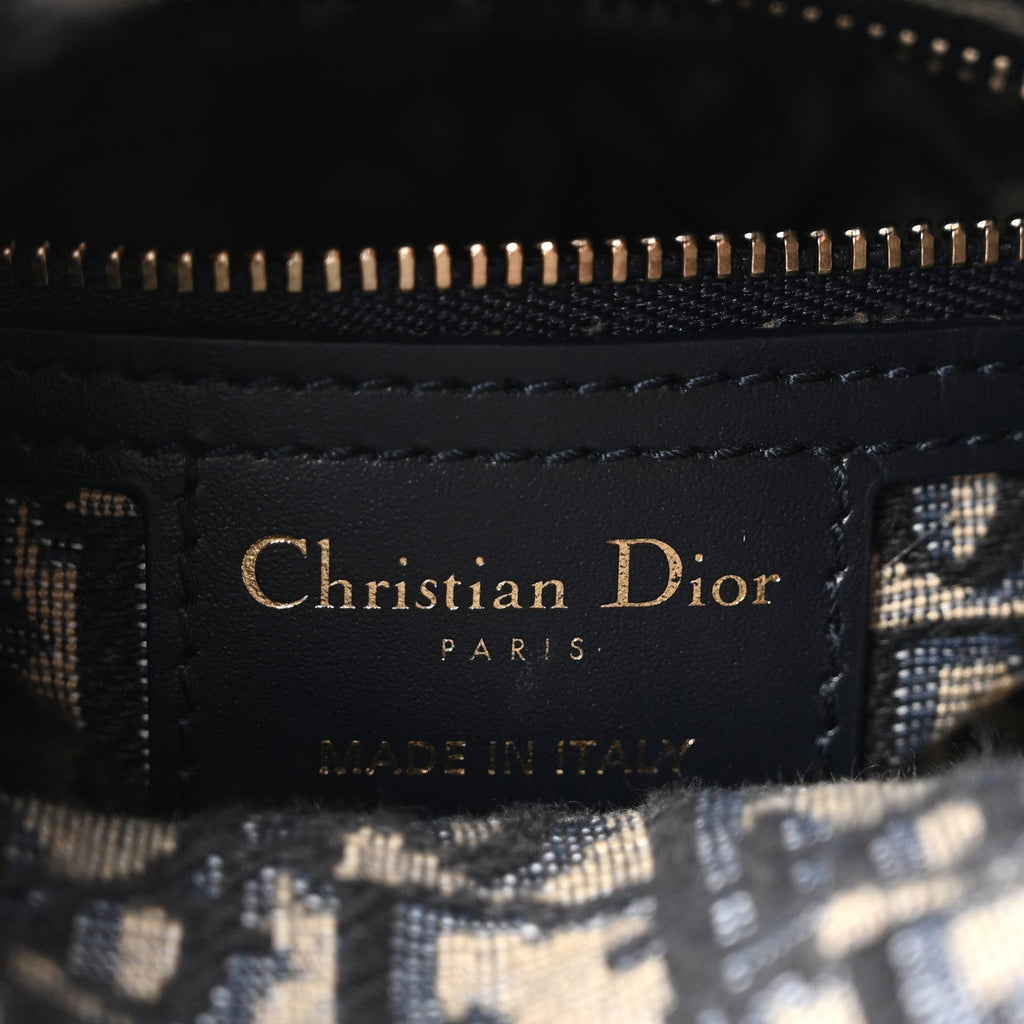 Wicker Oblique Mini Lady Dior Bag Blue AT My store